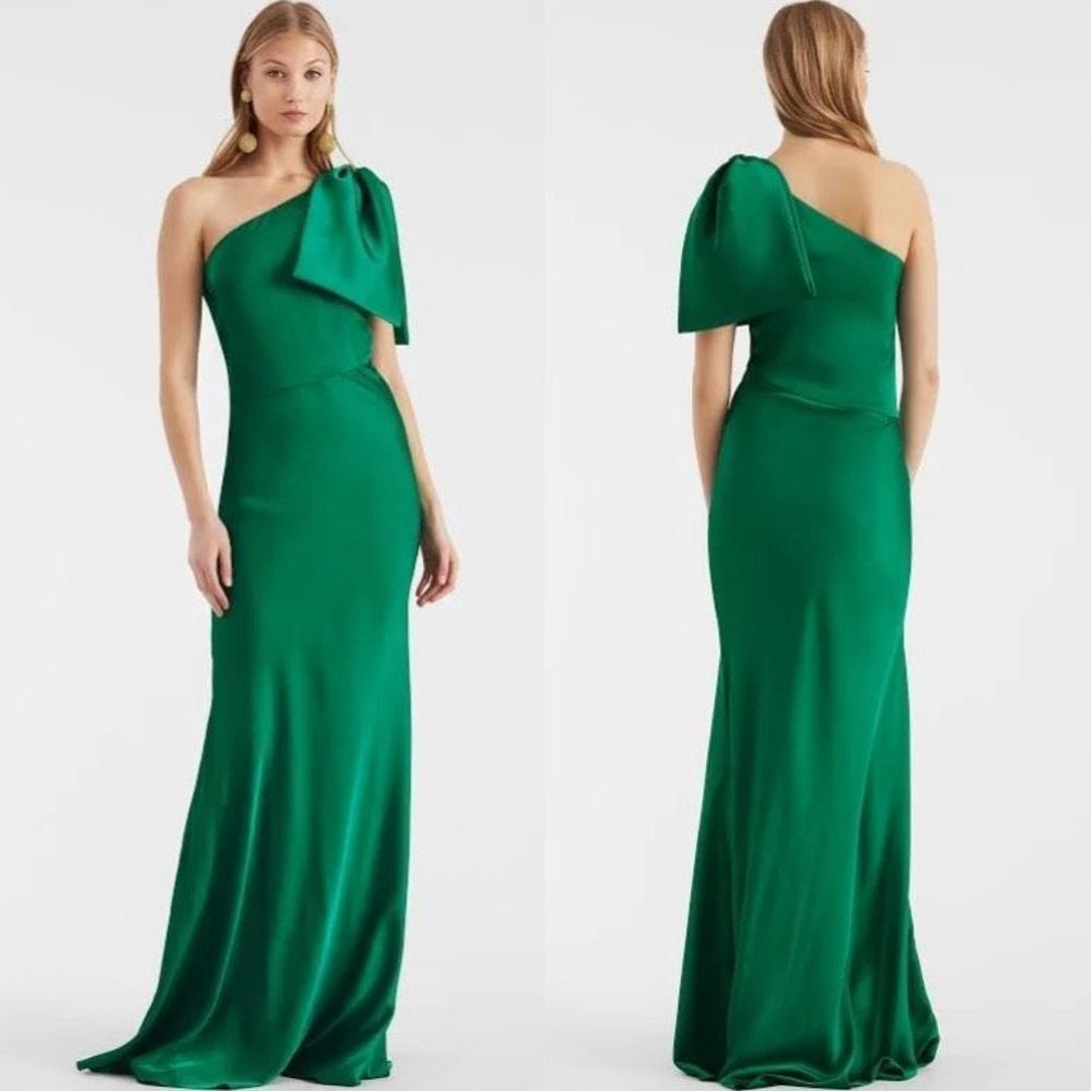 Sachin & Babi Aubrey One-Shoulder Bow Gown Size 10